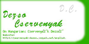 dezso cservenyak business card